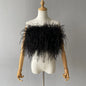 Jaxmonoy New Women Ostrich Feather Tube Spring Summer Sexy Stretch Top Bra Lady Party Wedding Fashion Sleeveless Cropped Top