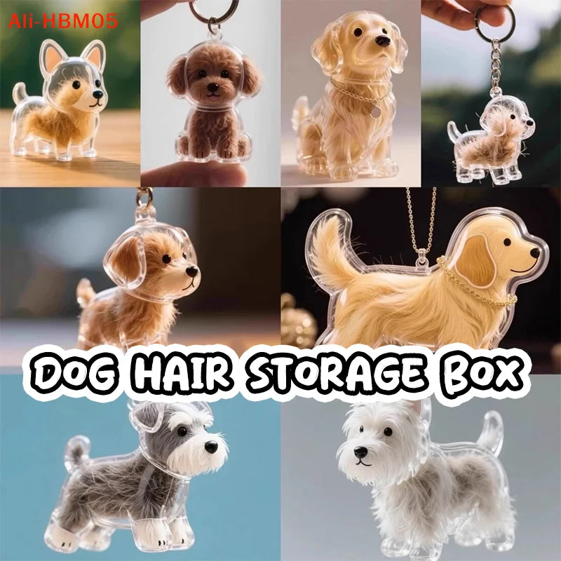 (HB05)Clear Puppy Hair Memorial Keepsake Capsule Pet Dog Fur Container DIY Pendant Keychain Decor Pet Lovers Home Display Gifts