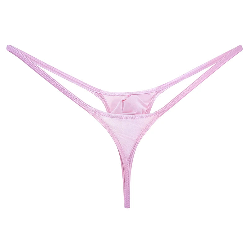 YAULAANG Sexy men's gloss gay underwear oily G-Strings thong Shiny low-waisted High Elasticity mens lingerie