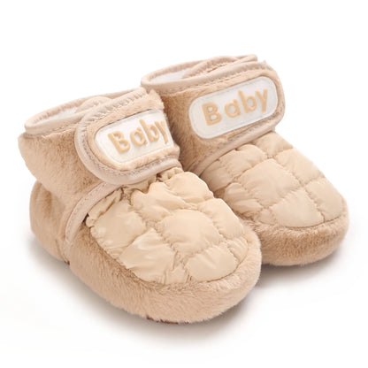 Winter Newborn Boys and Girls Cute Cartoon Cotton Shoes with Soft Sole and Warm Boots Preschool Walking Shoes  Winter Newborn