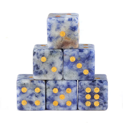 5pc 1.6cm Natural stone amethyst dice Agate tiger eye stone particle Guess the number of points wholesale