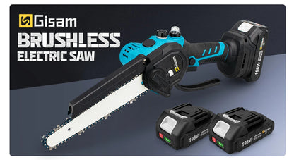 Gisam 8 Inch Brushless Electric Saw One-handed  Electirc ChainSaw Woodworking Garden Tool Pruning Saw For Makita 18v Battery Pin