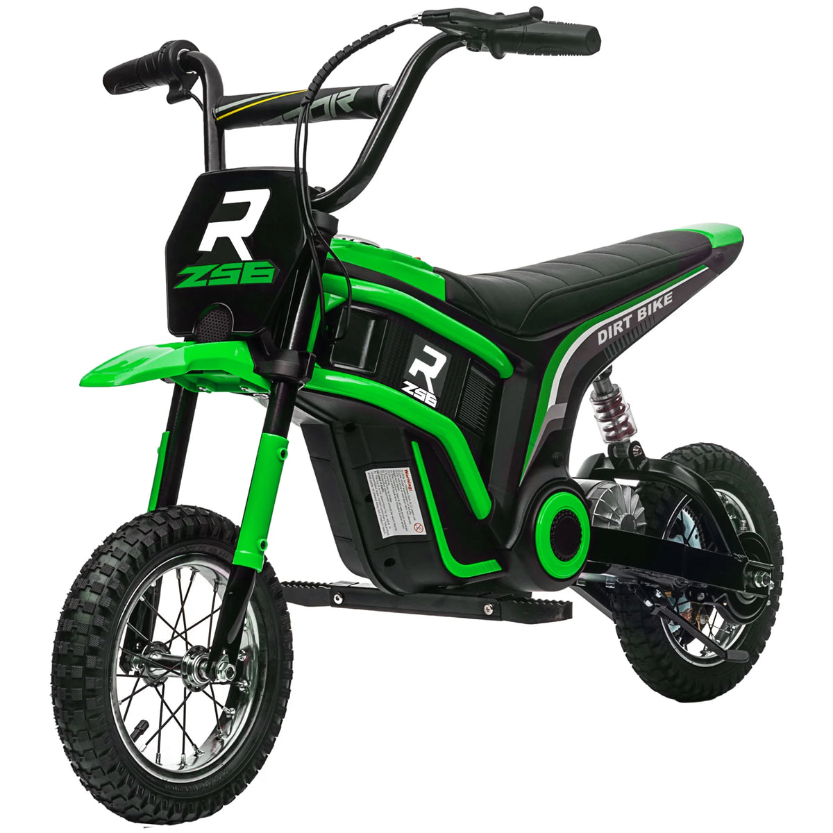 Electric motorcycle for children, off-road motorcycle, electric motorcycle for kids, 350 W engine, 12 V battery, 8–16 km/h, 12-inch pneumatic tires, green, children’s motorcycle