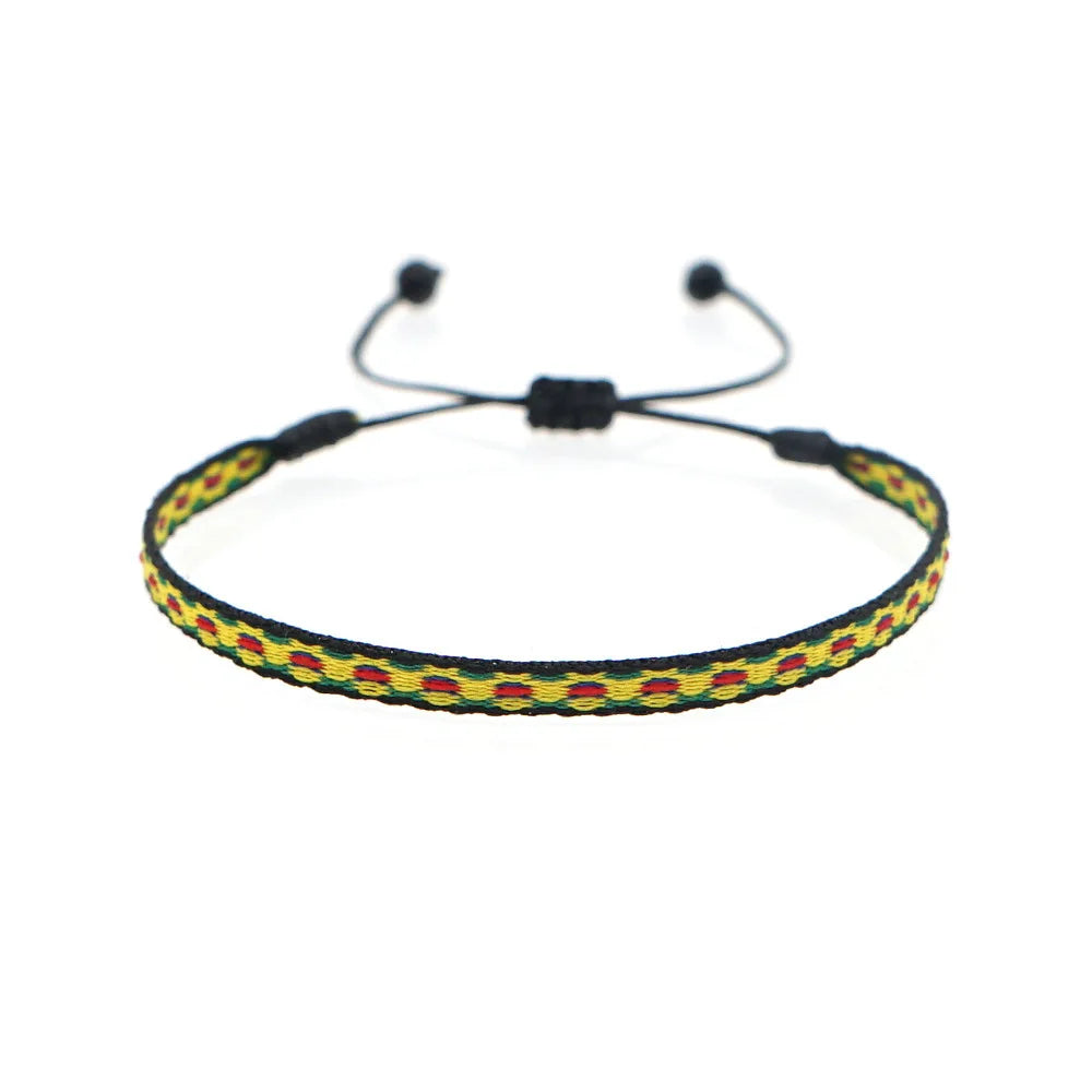 KKBEAD Wholesale Handwoven Bracelet Colombia Cloth Braided Wristband Bracelets for Women Men Gift Hippie Boho Friendship Jewelry