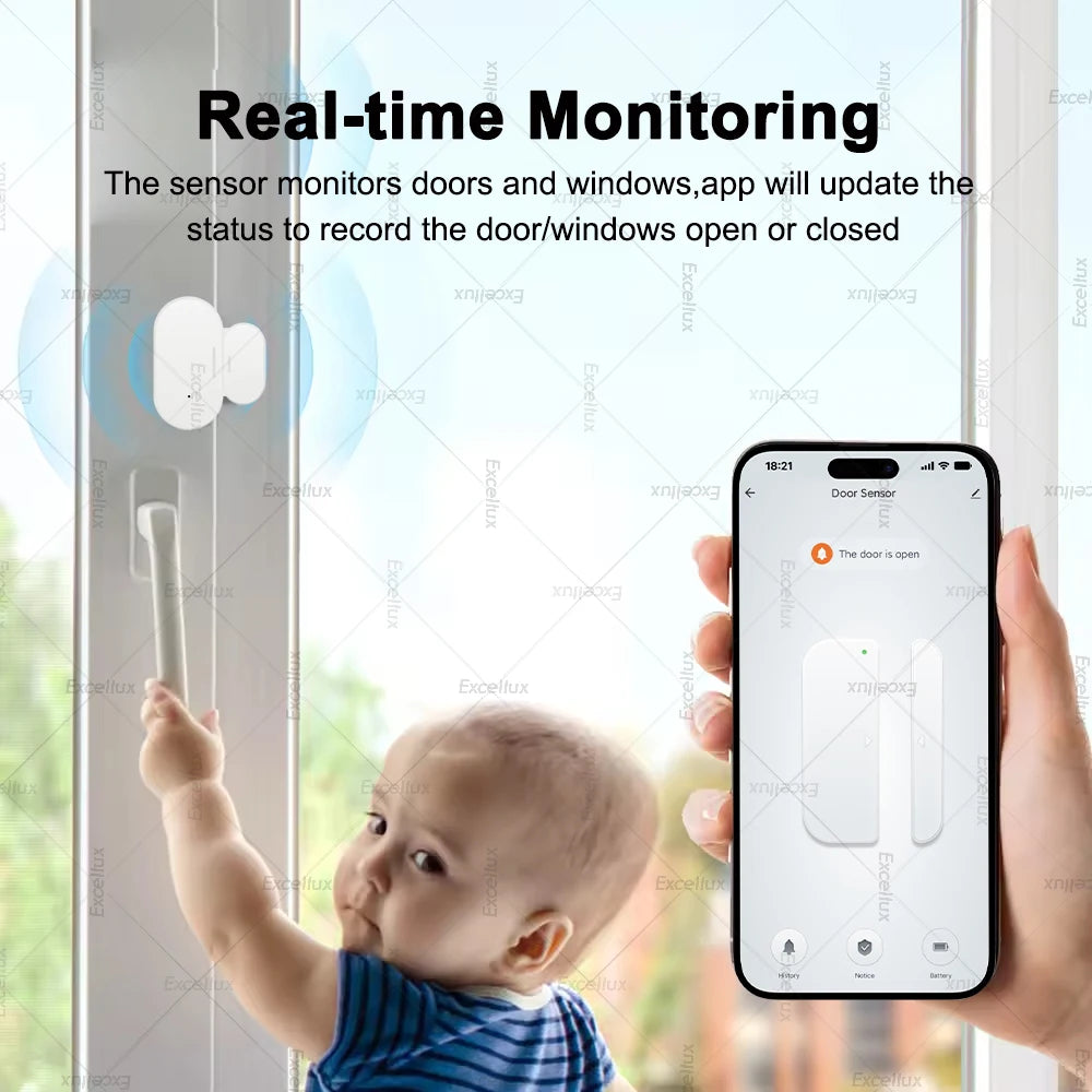 Zigbee 3.0 Door Window Sensor With Brightness/Vibration Sensor Smart Home Security Protection Alarm Door Open /Closed Detector