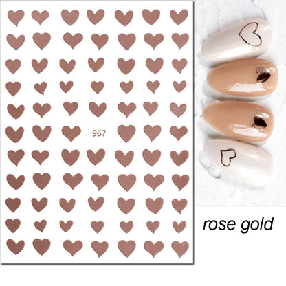 3d Nail Art Stickers Red Black White Love Hearts Stars Clouds French Full Tips Adhesive Nail Decals Slider For Manicure