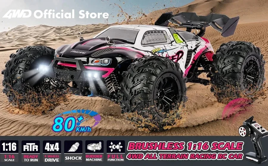 4WD Remote Control Car Off Road 4x4 RC Car High Speed Buggy Truck Super Brushless 50 or 80KM/H Fast Drift Racing Toy Gift