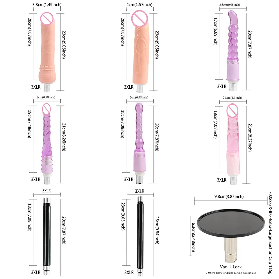 FREDORCH Sex Machines More Attachment Masturbating Pumping Sex Gun Adjustable with Dildo Couples Sex Toy Love Machine for Couple