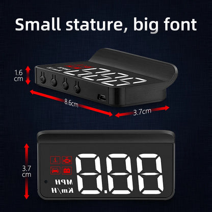 M3 HUD Obd2 Display On-board Computer Car Head-up display Windshield Big Font projection E-OBD and GPS Suitable for All Cars M1