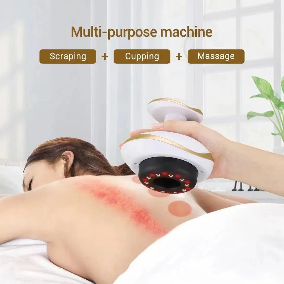 Electric Scraping Massage Cupping Body Massager Vacuum Cans Suction Cup Heating Body Back Neck Arm Guasha Massager