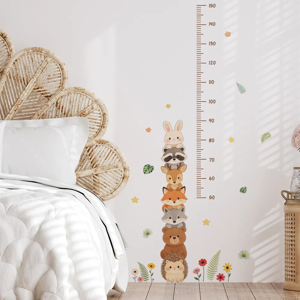 Cute Forest Animals Wall Stickers for Kids Rooms Children Boys Girls Baby Room Decoration Nursery Wallpaper Vinyl Elephant Lion