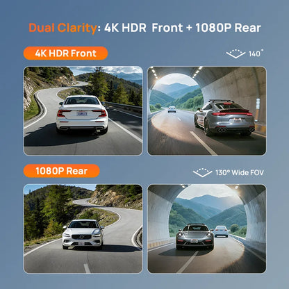 70mai Dash Cam A810 Lite 4K HDR + 1080P, Supercapacitor 4G LTE Remote Control Wi-Fi 6 GPS Voice Control Car DVR 70mai A810 Lite