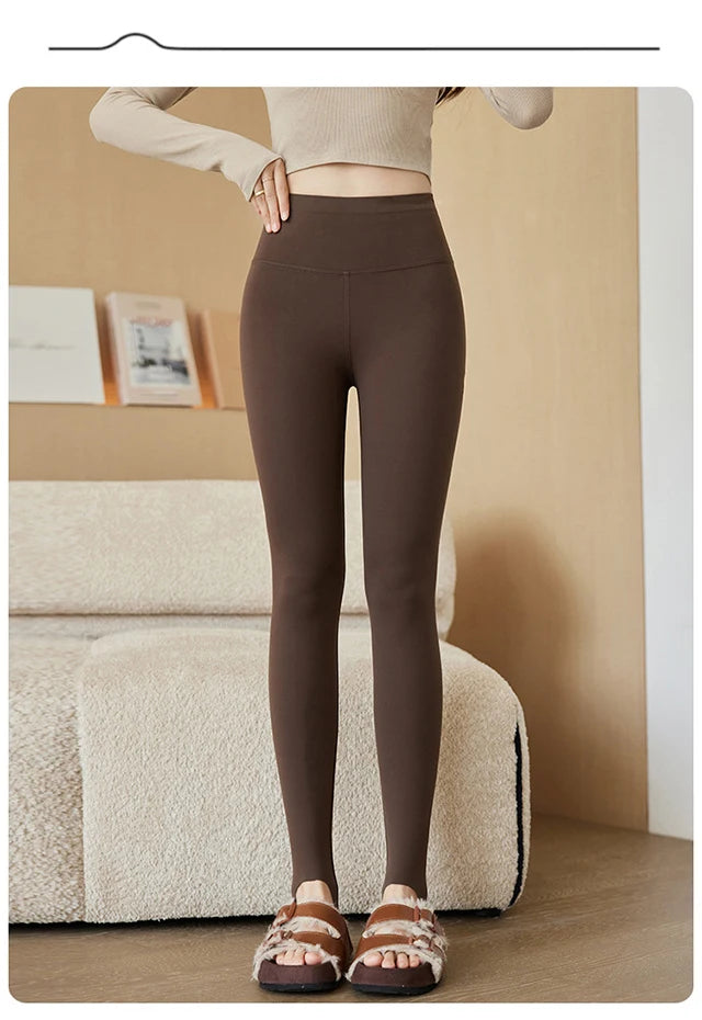 BIVIGAOS Spring Autumn Brushed Foot Tights Sharkskin Leggings Women's High Waist Elastic Tight-Fit Sexy Sports Yoga Leggings