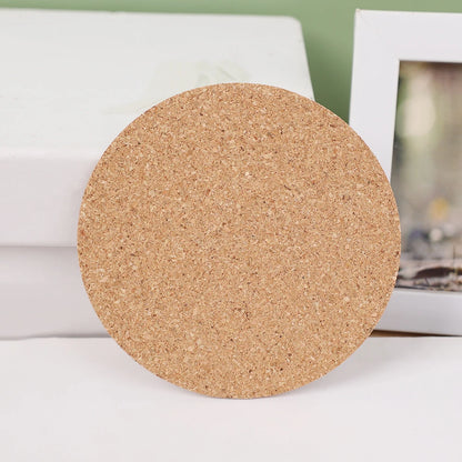 10PCS Cup Mat Natural Round Wooden Pad Durable Non-Slip Cork Coaster Tea Coffee Mug Drinks Holder for Table Decor DIY Tableware