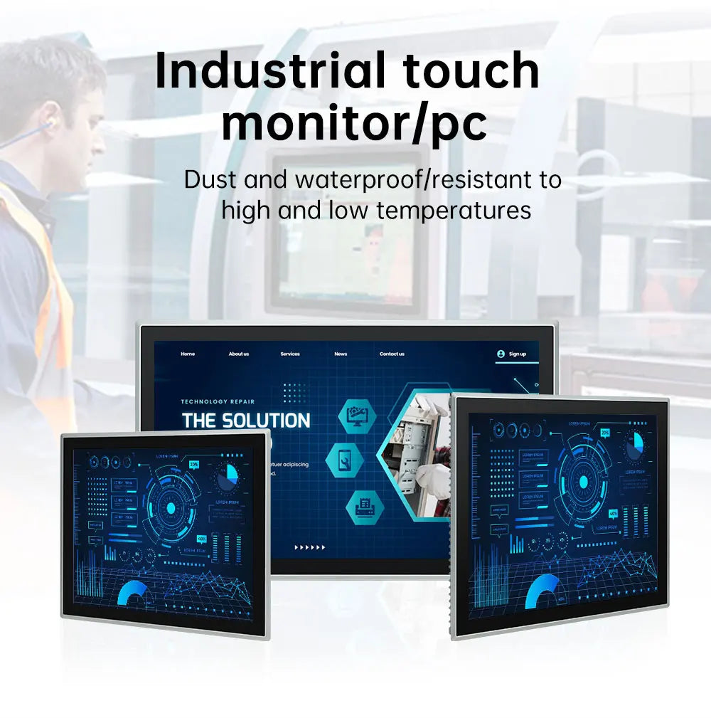 8~21.5 inch Aio Touch Industrial Screen IP65 Touch Screen integrated pc,Aio Industrial Embedded Panel PC TouchScreen Monitor