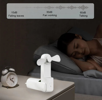 Portable Fan Super Mini Handheld Fan USB Rechargeable Fan Foldable Hand Held Small Pocket Fan with 2000mAh Power Bank 3 Gears
