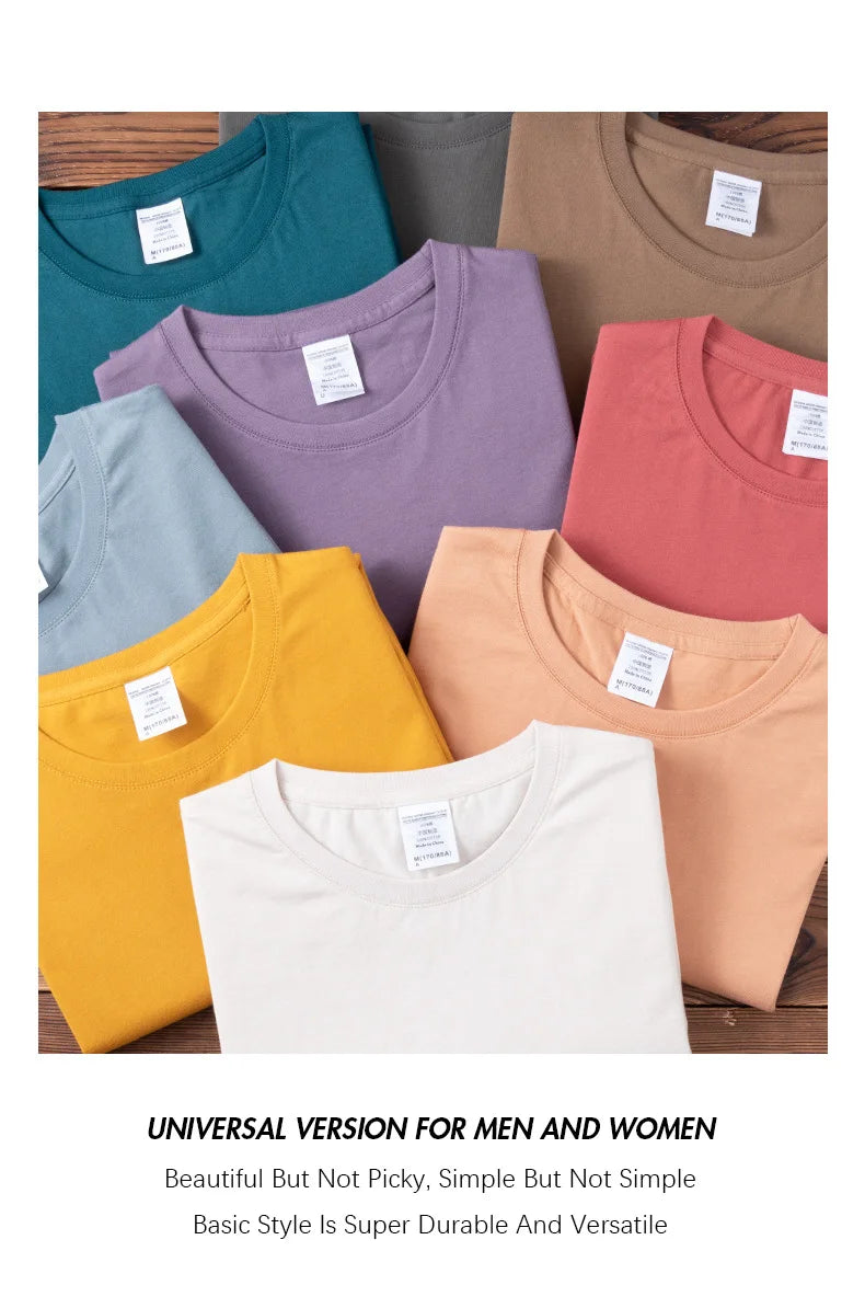 6.7oz 190gsm Combed Cotton Tees Tshirts Mens Solid Tops Woman Male Custom Team Uniform Class Clothes Summer Brand Customization