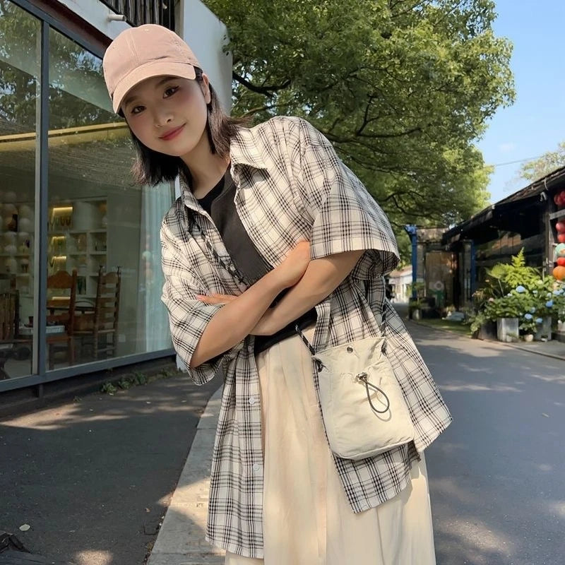 Nylon Crossbody Bag Soft Mini Phone Wallet Multifunctional Square Shoulder Bag Crossbody Purse Canvas Purse Messenger Bag
