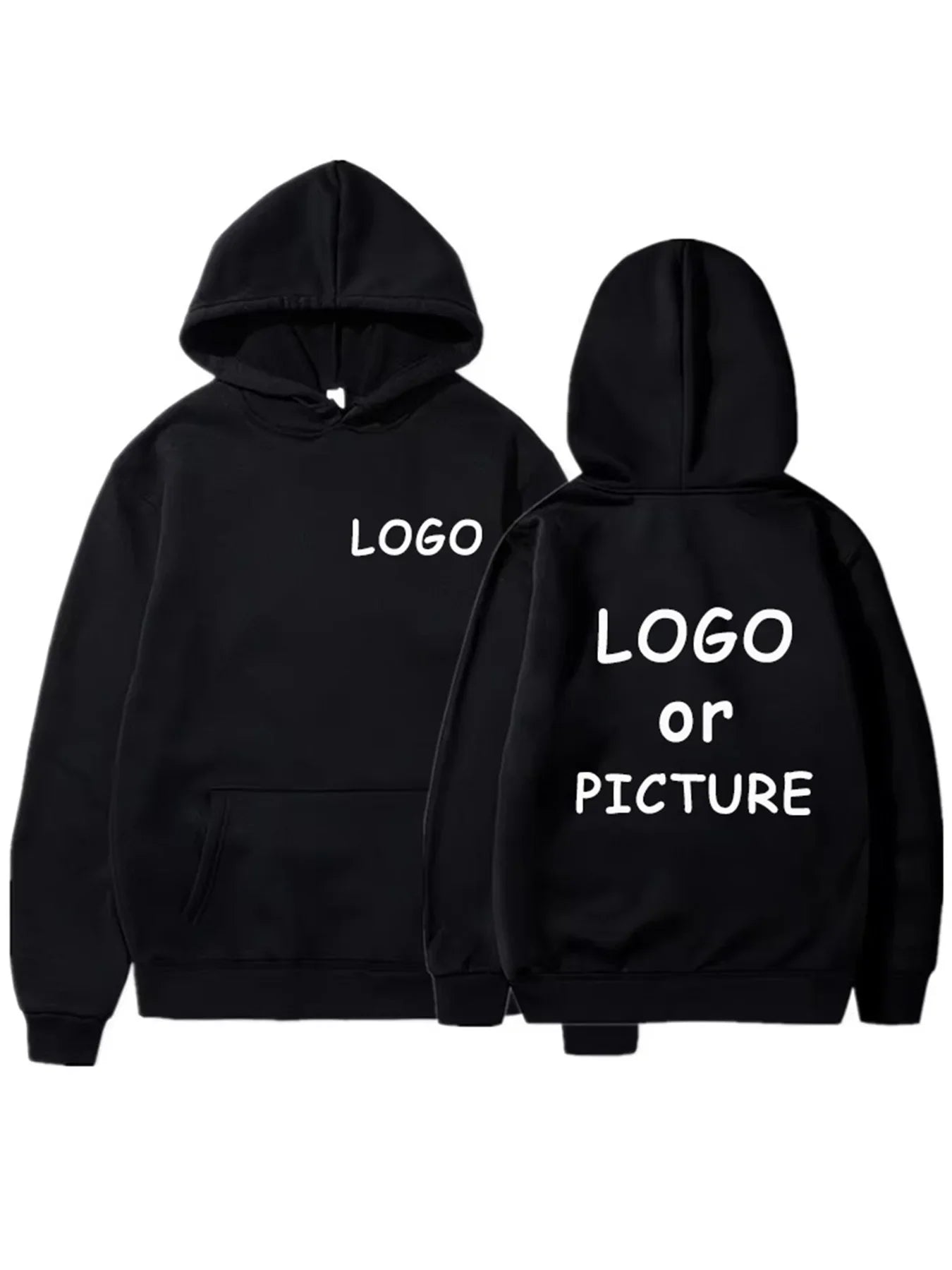 Custom logo printed men's women's casual hoodies, long sleeve hoodies autumn and winter, personalized street style sweatshirts.