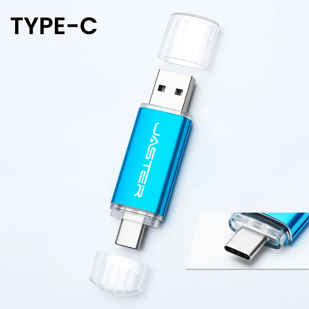 128GB High Speed TYPE C 2in1 USB Flash Drive 64GB Metal Pen Drive Smart Phone Car TV USB Stick 4GB 32GB Office Gift Memory Stick