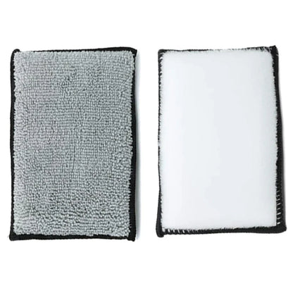 2-10Pcs Soft Double Side Microfiber Scrubbing Sponge Car Leather Cleaning Microfiber Towel Wax Sponge Auto Detailing Tools