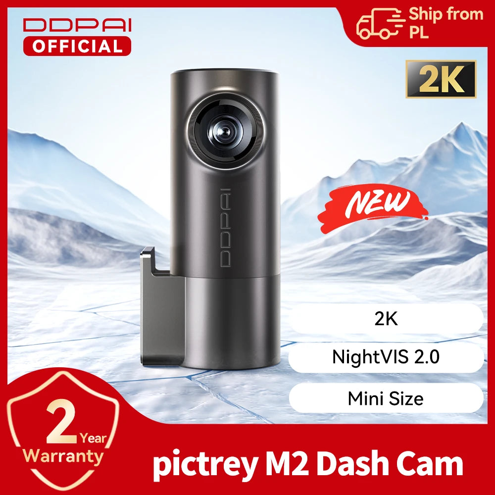 DDPAI M2 2K Dash Cam 330° Rotatable Car DVR with Smart Voice Control Night Vision Support 24H Parking Monitor