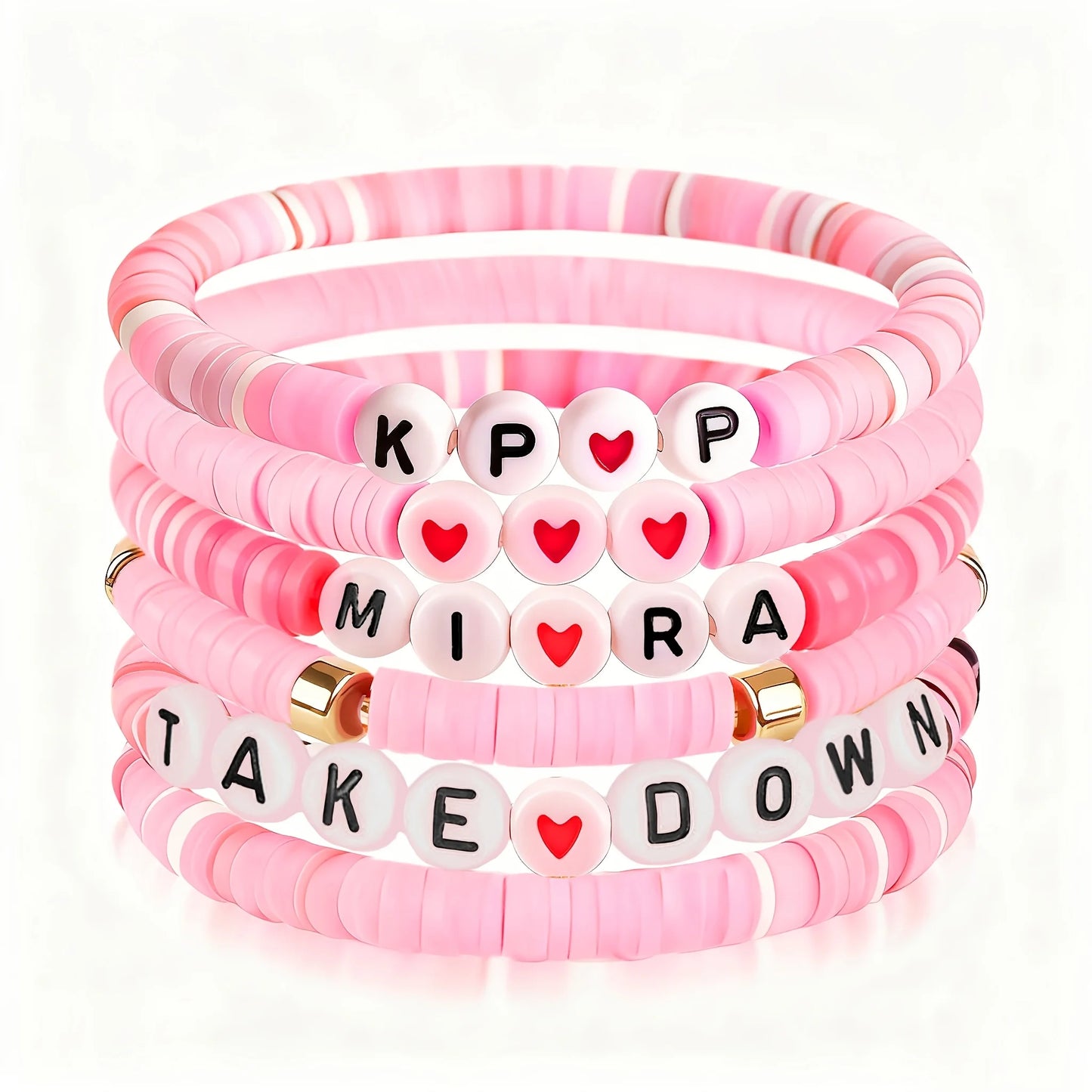6pcs Korean Pop K-Pop Bracelet Set Multicolor Kpop Group Lettering Jewelry Durable Fan Accessory Concert Cosplay Birthday Gift