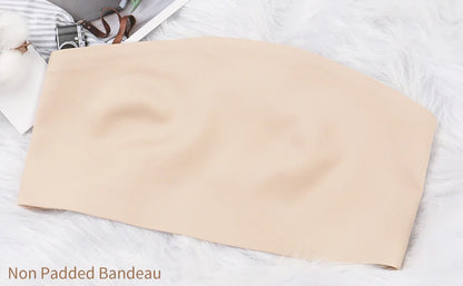 Sexy Seamless Strapless Tube Top Bra Women's Half Cup Ultra Thin Silicone Non-slip Underwear Off-the-shoulder  Dress Lingerie