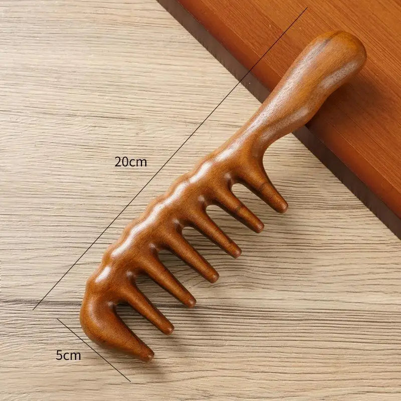 Natural Red Sandalwood Massage Comb 1Pcs Handmade Acupoint Massage Tool for Home SPA Hair Care