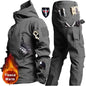 New Men's Winter Jacket Tactical  Sets Fleeced Sharkskin Windproof Waterproof Padding Suits Paintball Uniform Pockets Camo