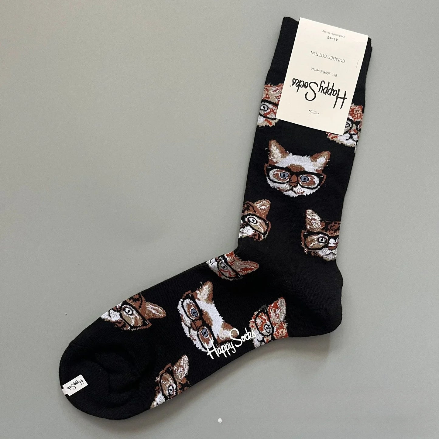 Cotton Happy Socks Men's Classic Crew Sock Shoe Size 10 - 13 Soft