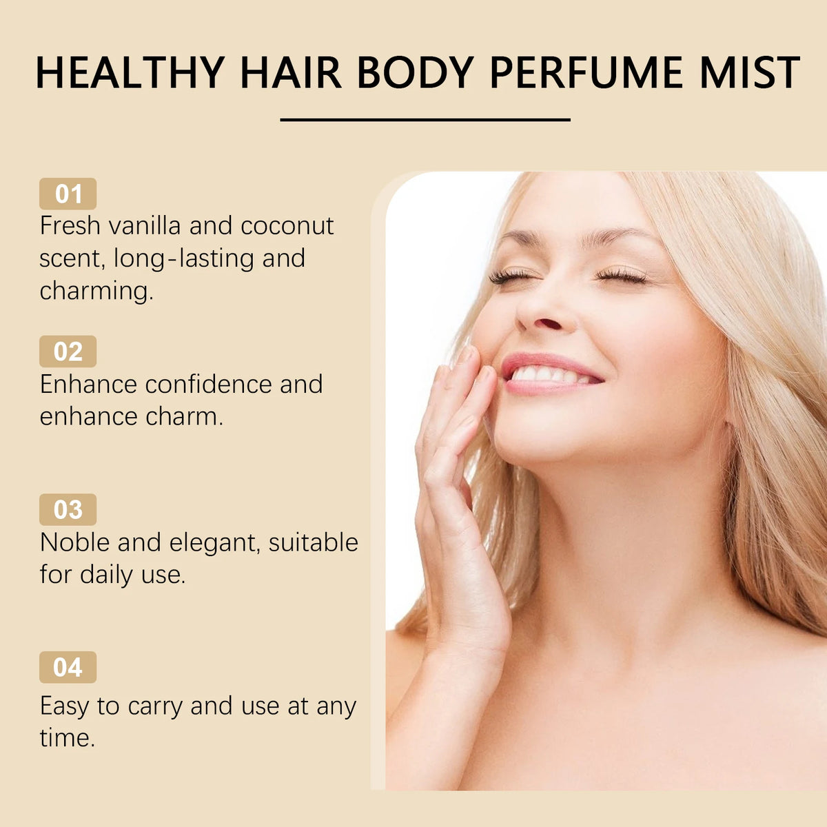 Vanilla Coconut Lady Body Cologne Natural Lasting Luxury Refreshing Light Fragrance Exudes Unique Charm Romantic Elegant Scents
