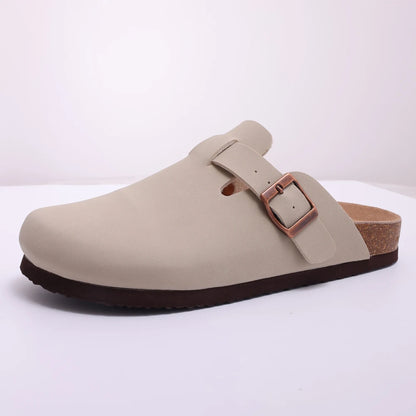 Shevalues Men's Suede Clogs Soft Leather Mules Men New Summer Men Cork Sandals Comfort Slip On Unisex Clogs With Arch Support