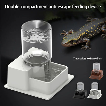 Automatic Reptile Feeder Automatic Detachable Reptile Bowl Tortoise Water Dish Gecko Drink Dispenser for Lizard Chameleon Snake