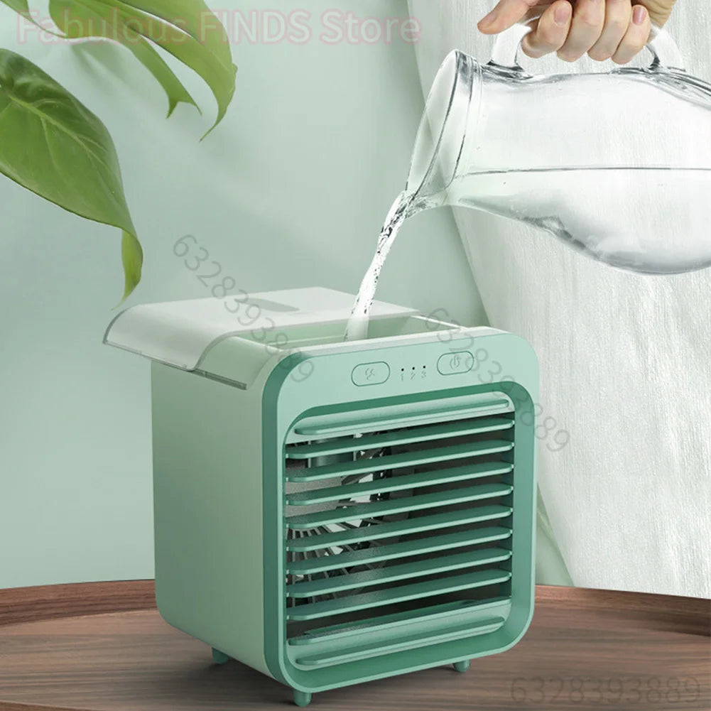 New Portable USB Chargeable Mini 3 Gear Air Conditioner Cooler Fan Air Conditioner Air Cooling Fan Office Desktop Fan