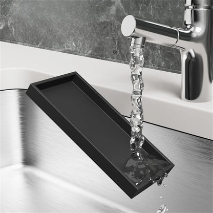 Bathroom Counter Tray Silicone Bathroom Vanity Tray Soap Dispenser Tray Countertop Storage For Dressing Tables