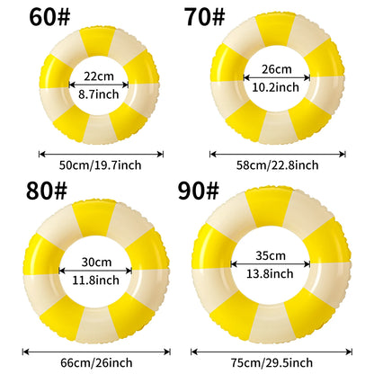1PC Ins Style Macaron Inflatable Swimming Ring Adult Thickened Pool Float Summer Pool Party Water Toy