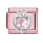 Pink Color Y2K Butterfly Star Bow Rabbit Heart Pendant Italian Charm Links Fit 9mm Stainless Steel Bracelet DIY Making Gifts