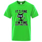 Men's High Quality T-shirt Cotton Blend Funny Cool Cat Printed T-shirt Casual Men Short Sleeve T-shirt for Men T-Shirt Male Top