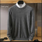 Men's 100% Pure Mink Cashmere Sweater O-Neck Pullovers Knit Large Size Mink Sweater Winter New Long Sleeve High-End Jumpers Tops