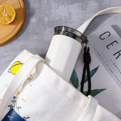 Vacuum Insulated Coffee Travle Mug Stainless Steel Thermo Bottle Cup Thermal Tumbler With Carrying Ring Flask for Hot Cold Drink
