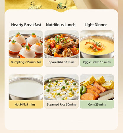 360W Electric Egg Boiler Breakfast Machine Multicooker Steamer Automatic Egg Cookers Home Egg Custard Steaming Cooker with Timer