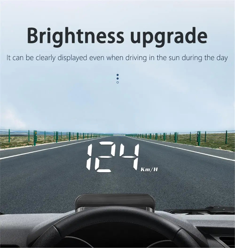 M3 HUD Obd2 Display On-board Computer Car Head-up display Windshield Big Font projection E-OBD and GPS Suitable for All Cars M1