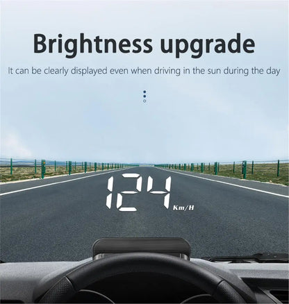 M3 HUD Obd2 Display On-board Computer Car Head-up display Windshield Big Font projection E-OBD and GPS Suitable for All Cars M1