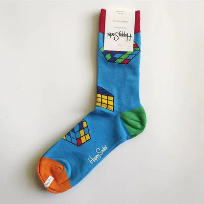 Cotton Happy Socks Men's Classic Crew Sock Shoe Size 10 - 13 Soft