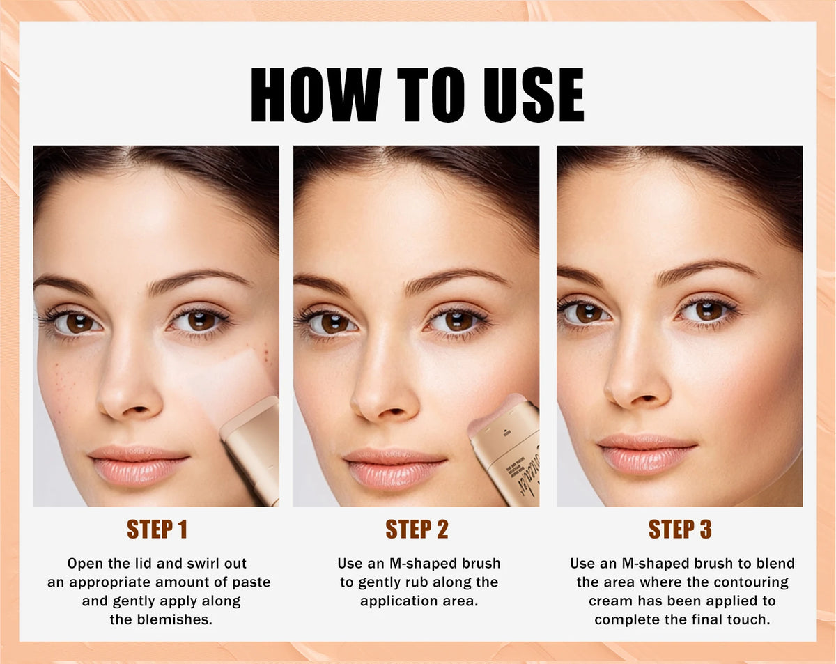 2-in-1 Concealer and Foundation Stick, Covers Dark Circles, Waterproof and Sweat-Resistant, Creates Flawless-Looking Makeup