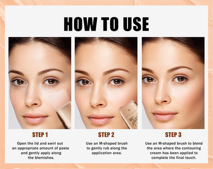 2-in-1 Concealer and Foundation Stick, Covers Dark Circles, Waterproof and Sweat-Resistant, Creates Flawless-Looking Makeup