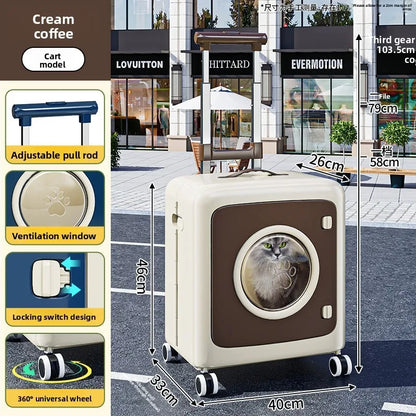 Pet Stroller for Small and Medium Dogs, Lightweight Foldable Travel Carrier, Anti-Stress Airline Approved Crate, Telescopic Suit