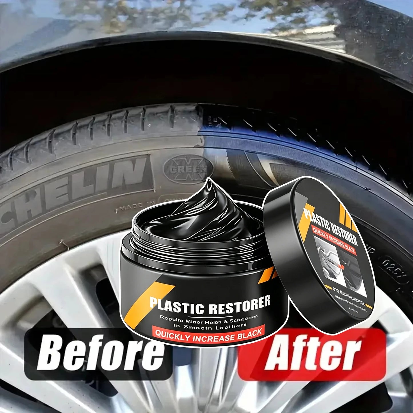 Universal Car Plastic Care Cream for Interior Exterior, Remove Scratches & Aging, Polish Gloss Prevent Whitening Refinish Wax