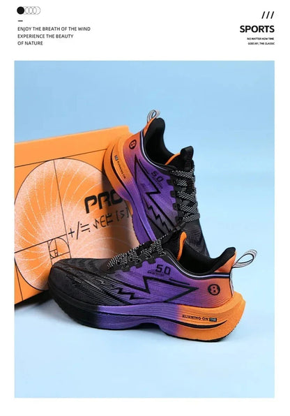 Brand Men's Carbon Plate Running Shoes Soft Cushion Shock Absorbing Sports Shoes Unisex Sneakers Light Anti-Slip Training Shoes